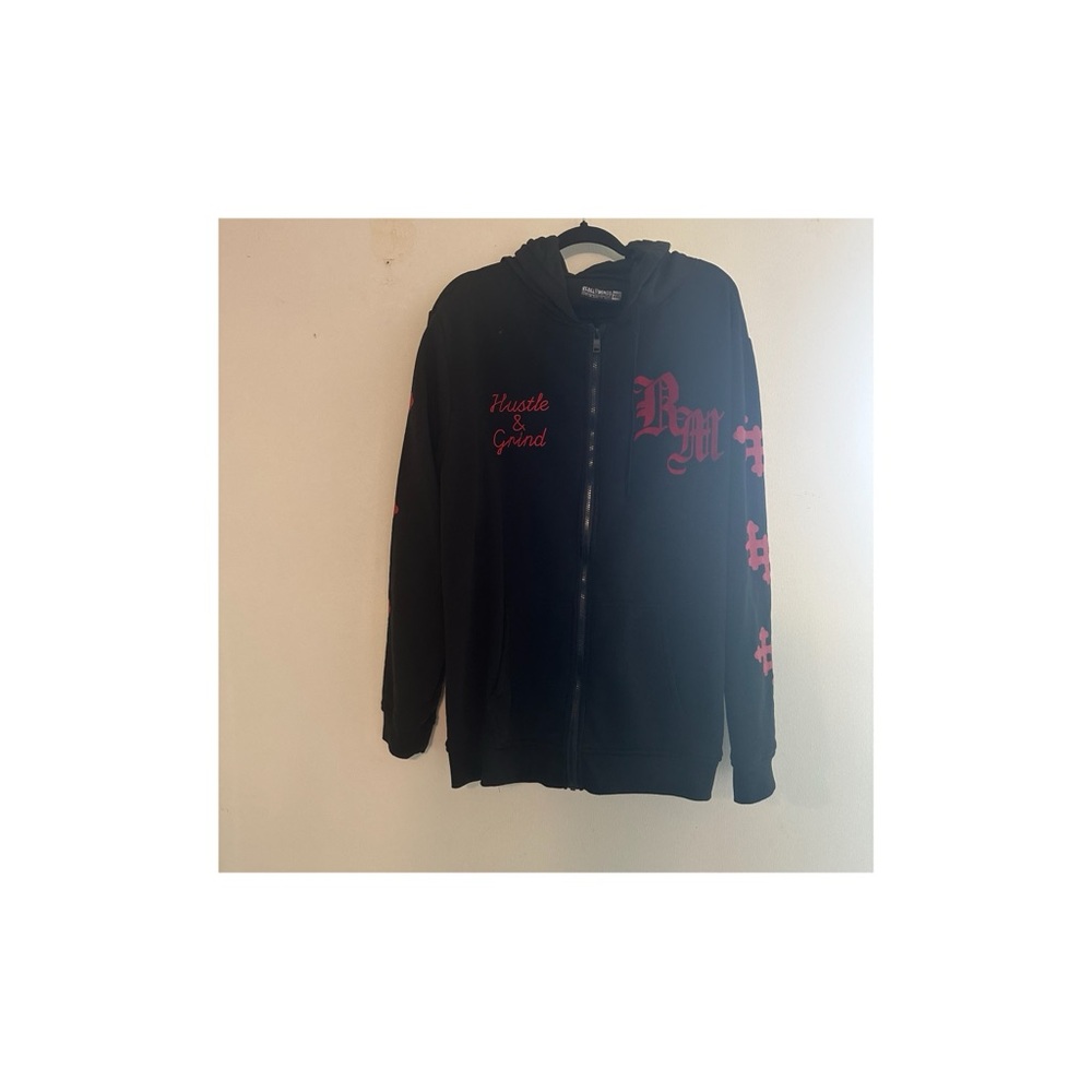 Rebel Minds Black Hoodie with Red Graphic